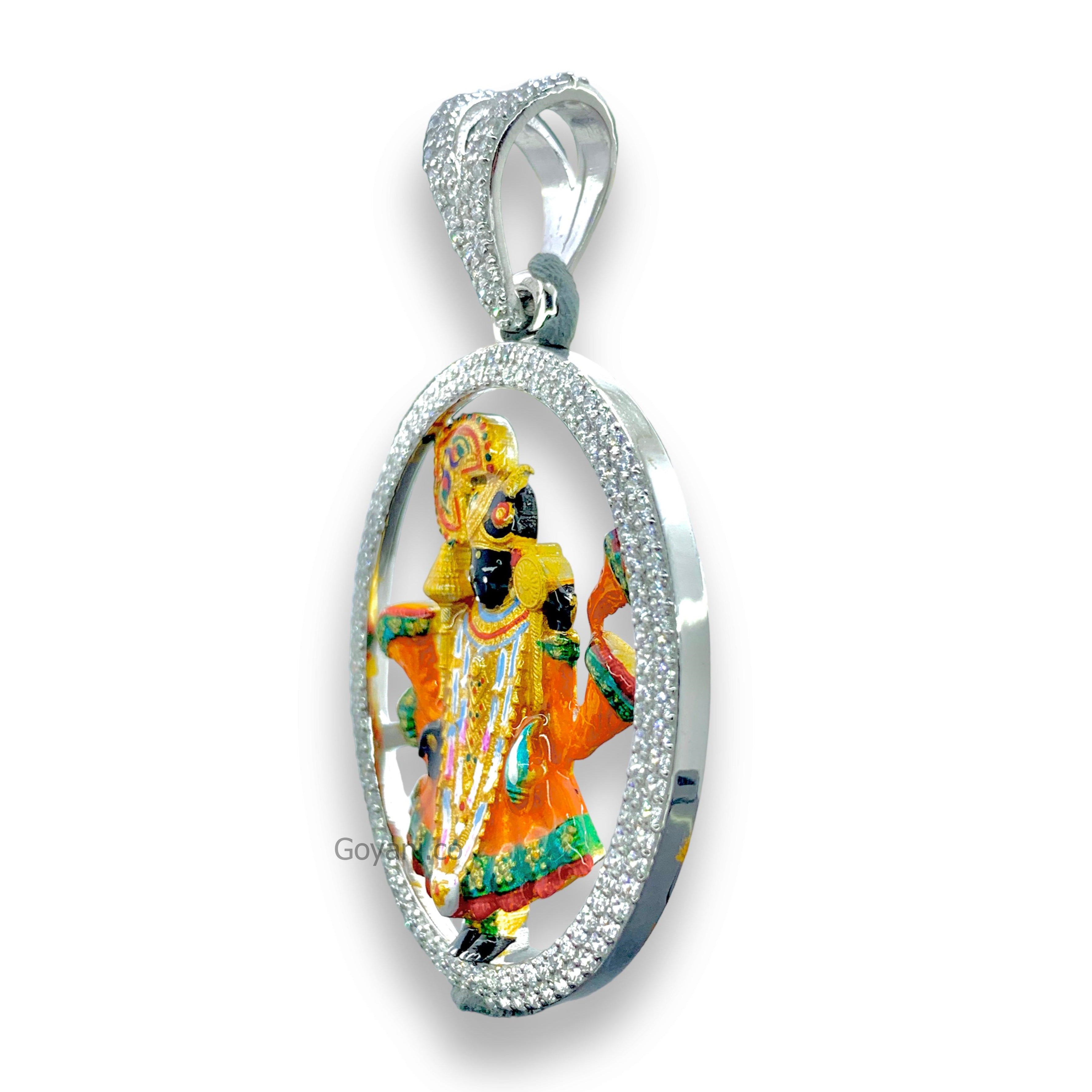 Dwarkadhish Enamel 925 Silver Pendant