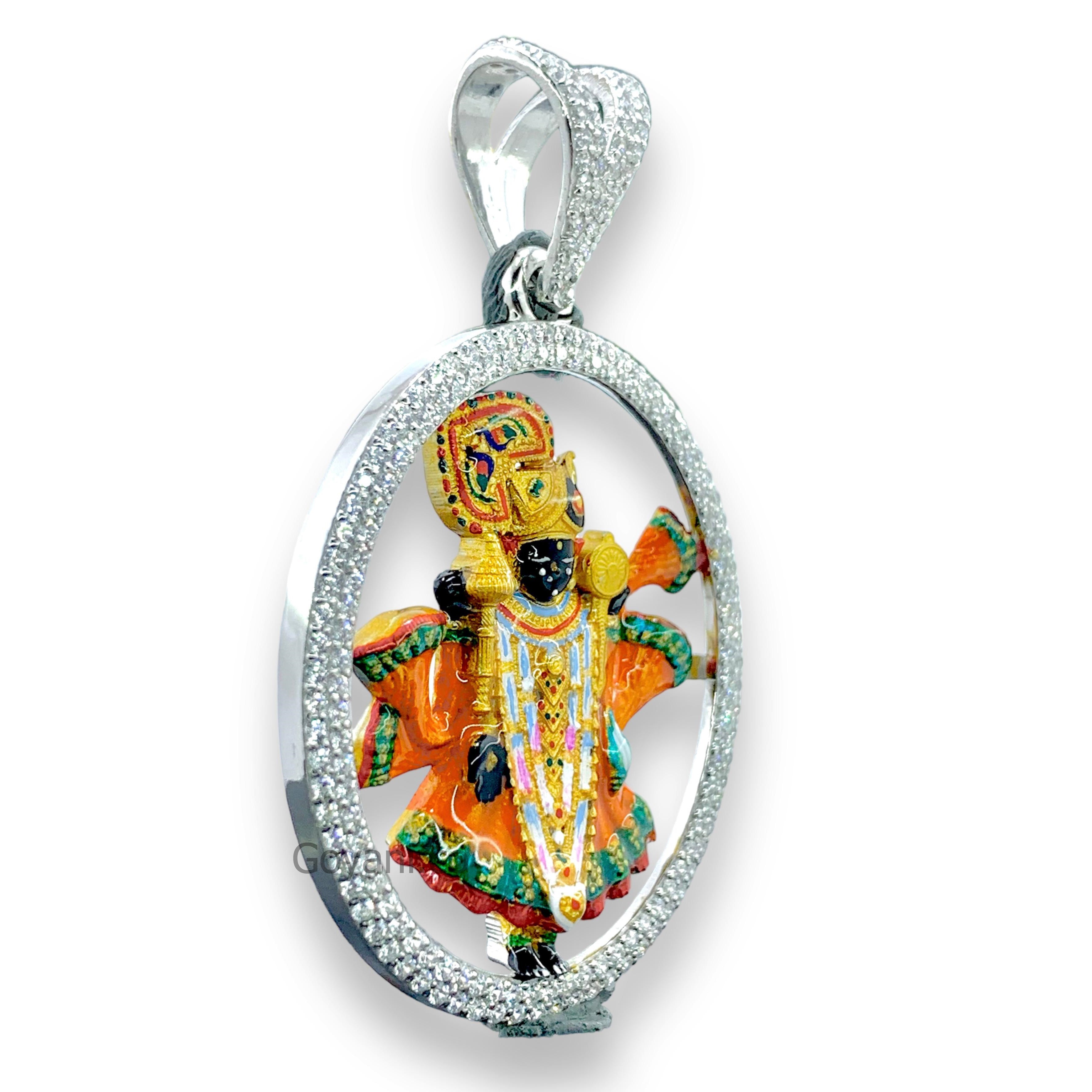 Dwarkadhish Enamel 925 Silver Pendant