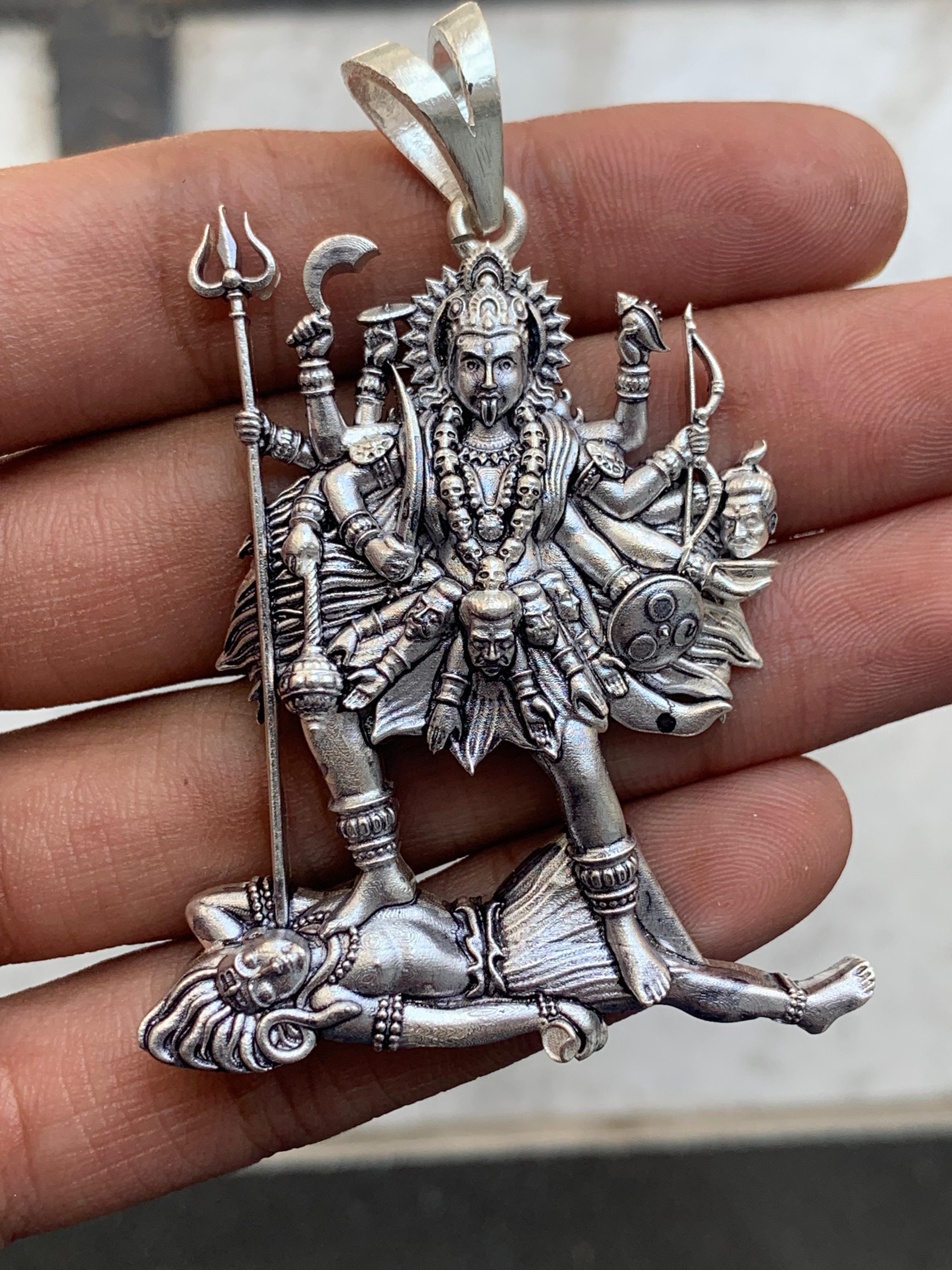 Silver kali maa pendant