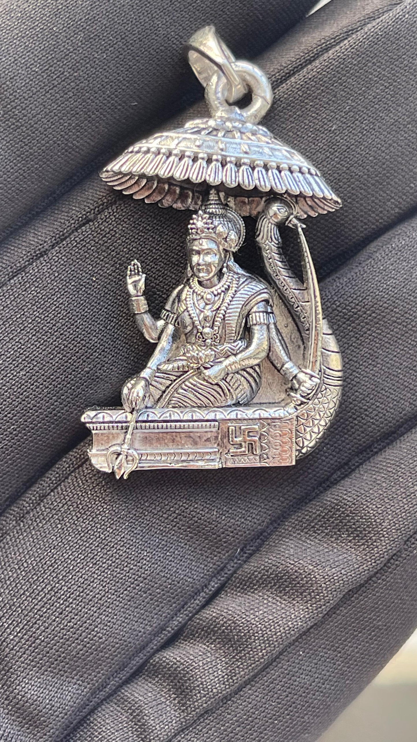 Silver Vahanvati Sikotar Mata Pendant