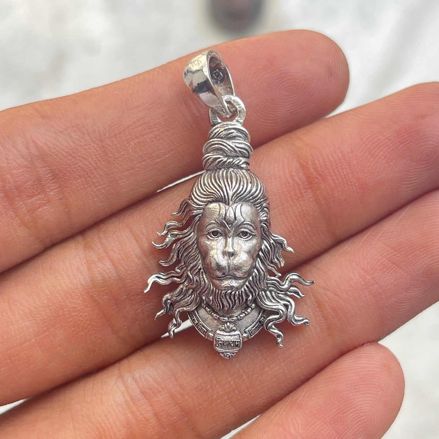 925 Silver Hanumanji Face Pendant