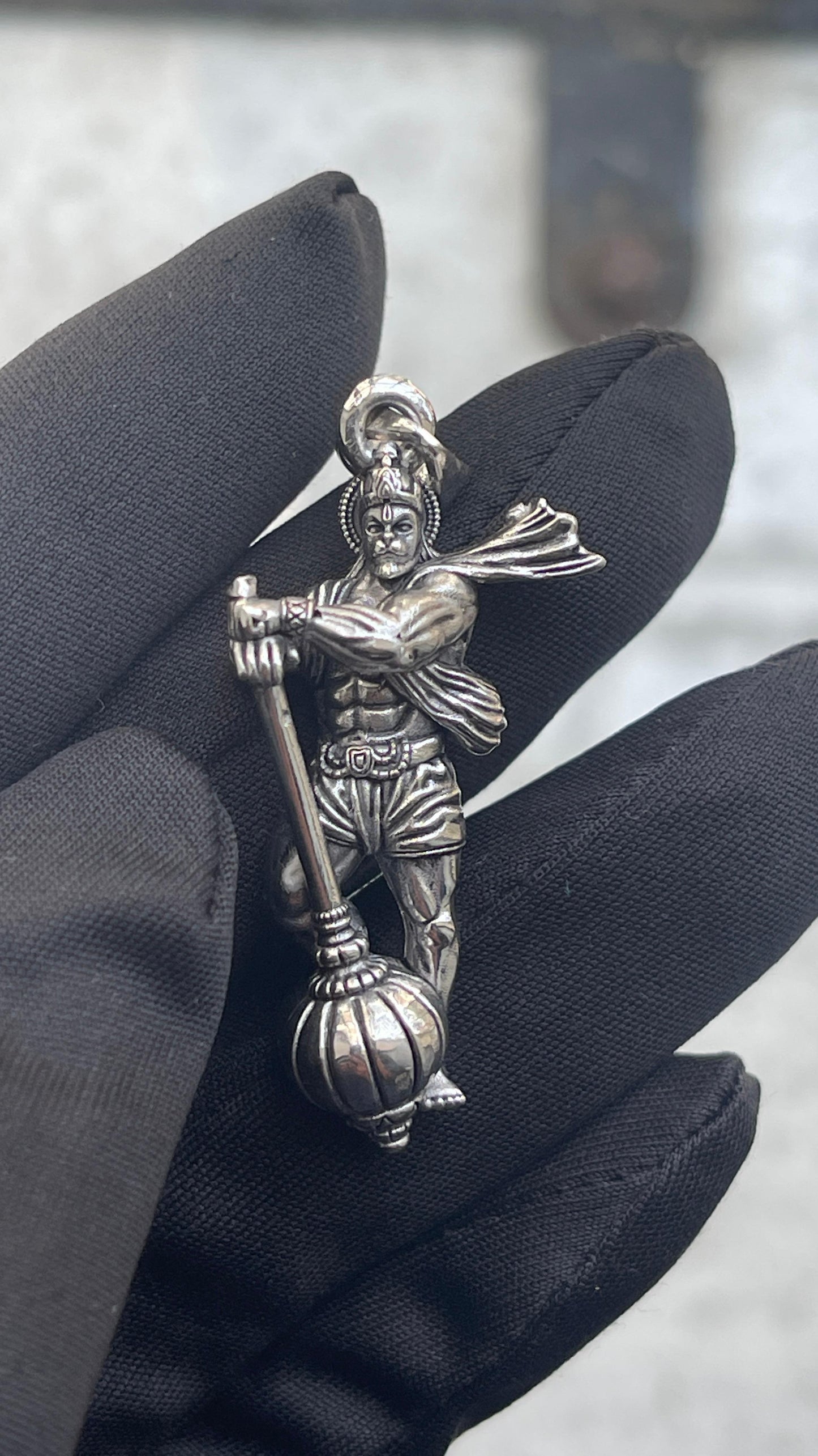 Silver Standing Hanumanji Pendant