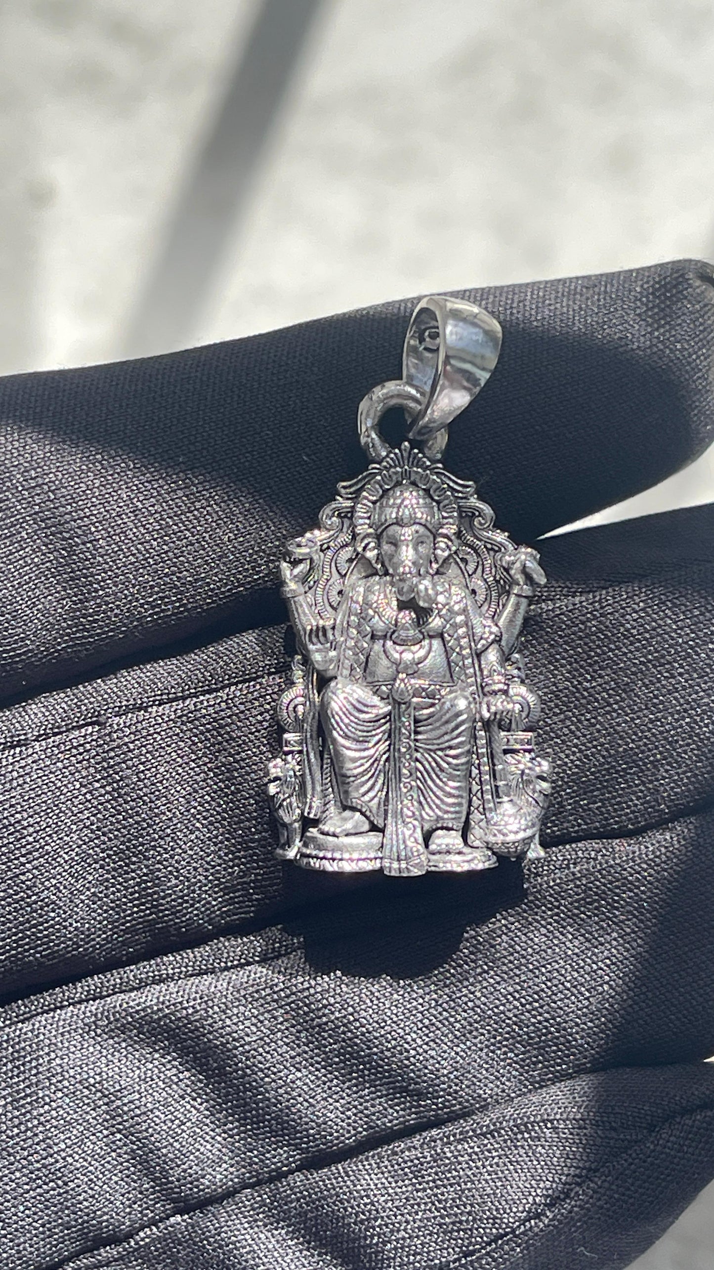 Silver Lal Bagh Ka Raja Ganesh Pendant