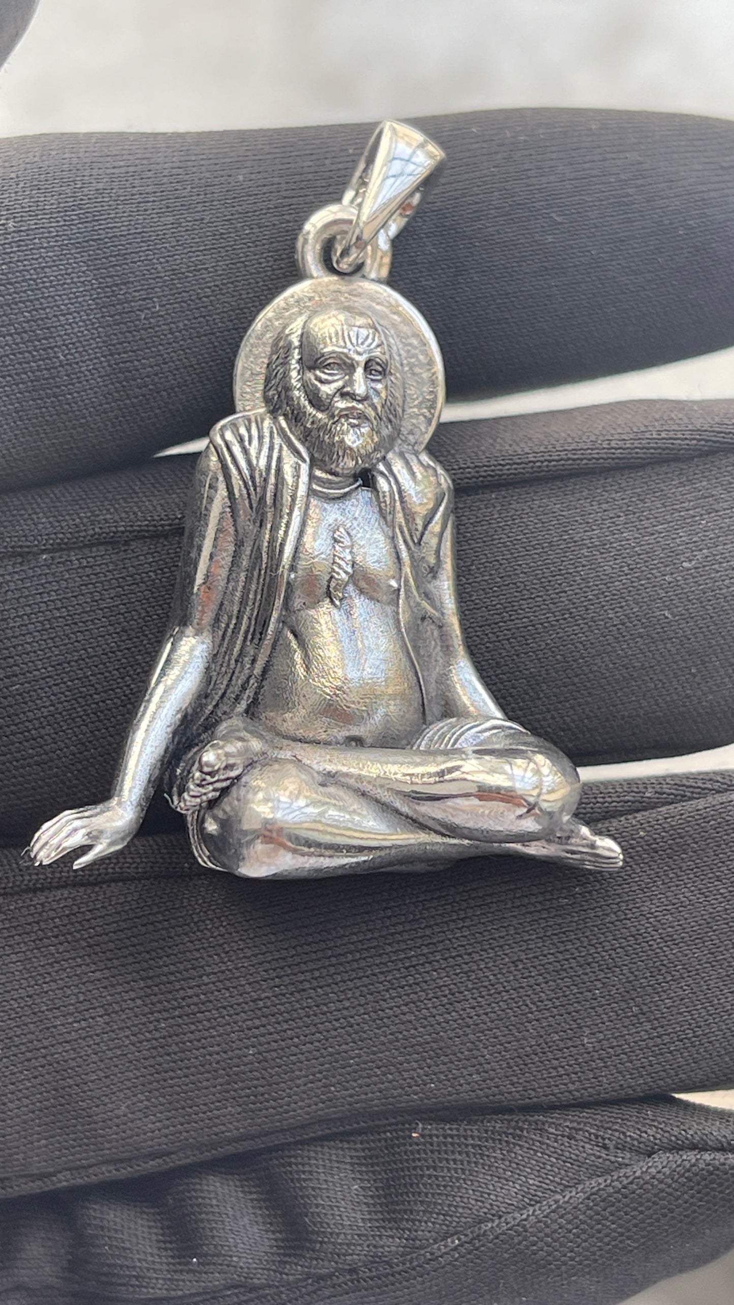 Silver bajrangdas bapa pendant