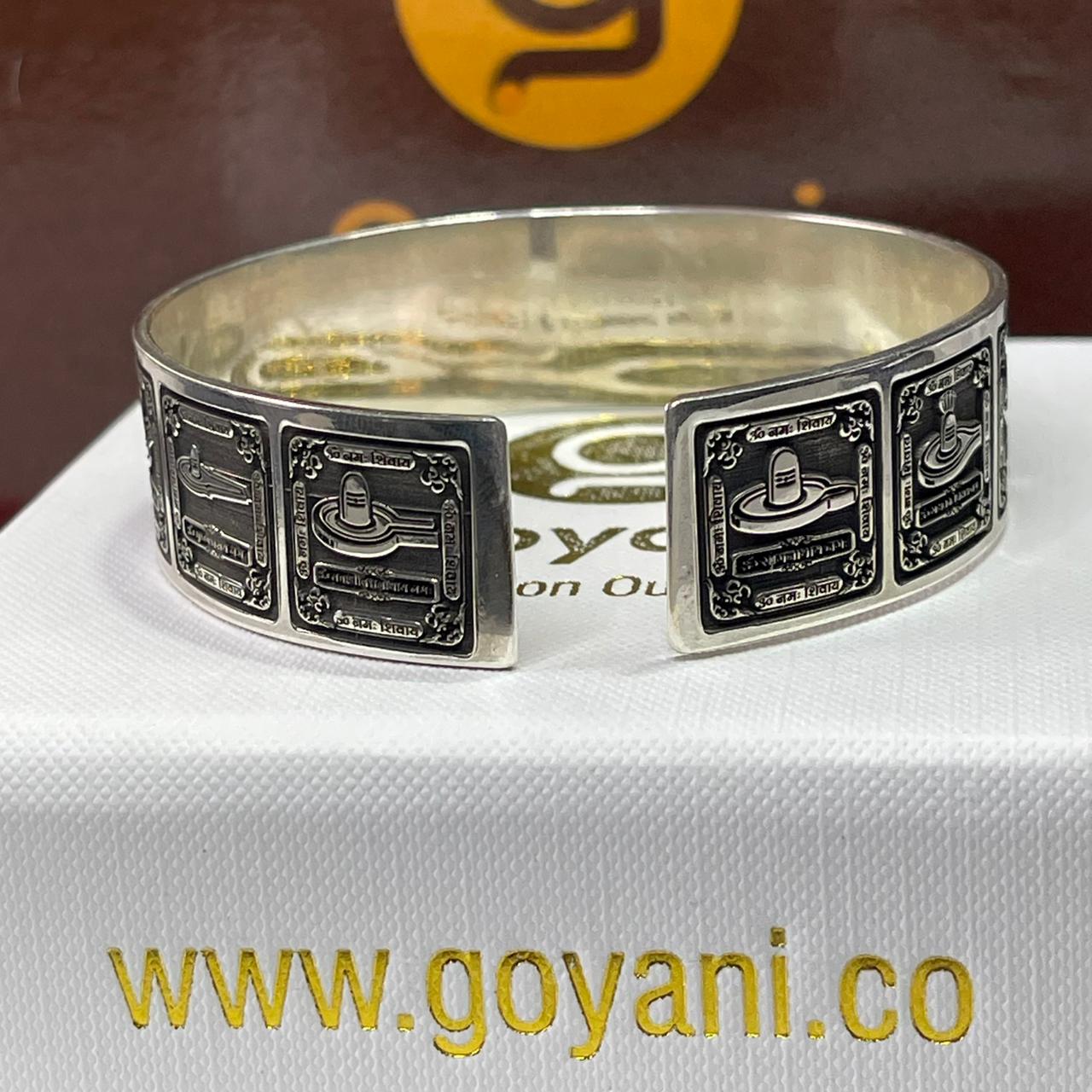Adjustable Mahadev silver kada side angle