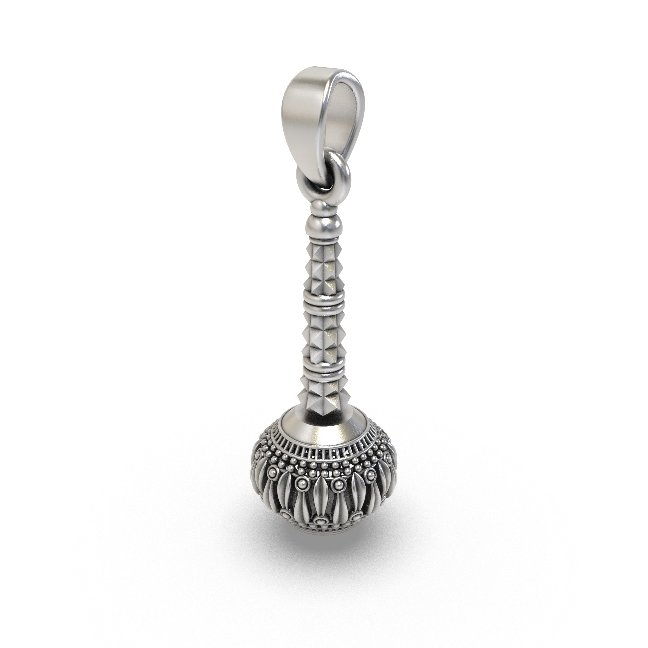 925 Silver Hanumanji Gada Pendant – Divine Strength, Protection & Spiritual Power Amulet