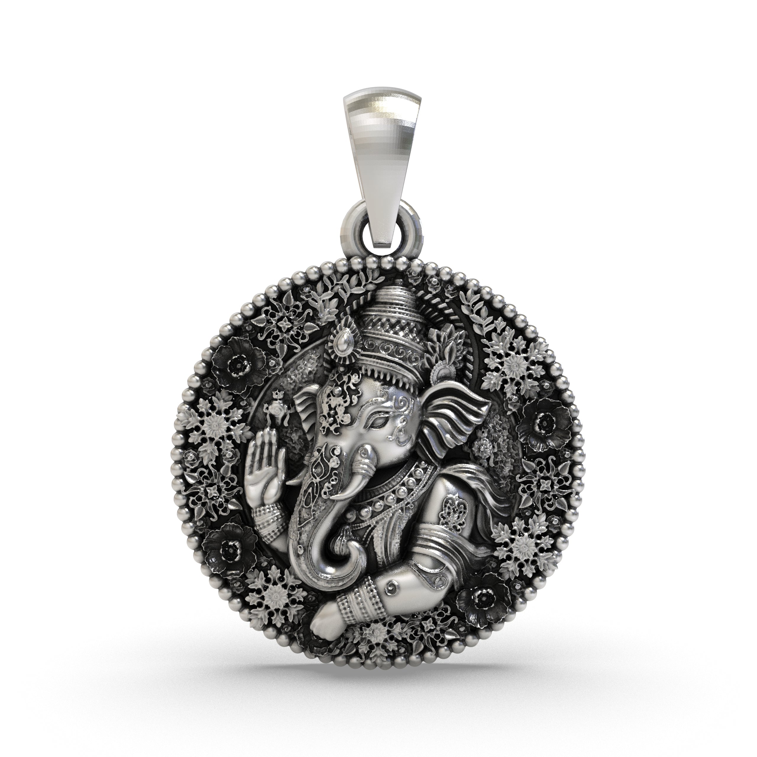 925 Silver Ganesh Pendant – Detailed Oxidized Ganesha Locket for Protection, Wisdom & Blessings