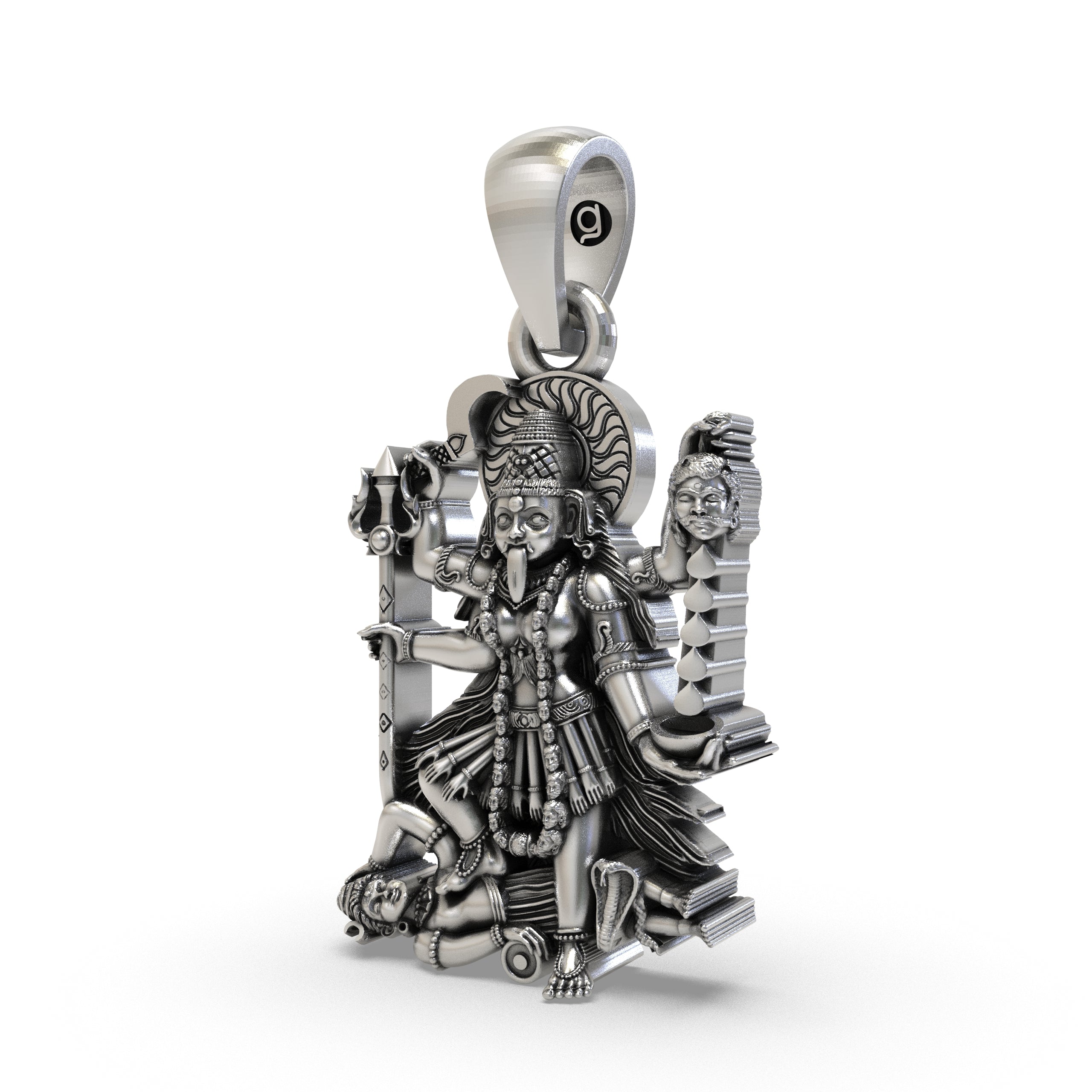 925 Sterling Silver Adya MahaKali Pendant | Kali Maa Necklace | Protection & Strength