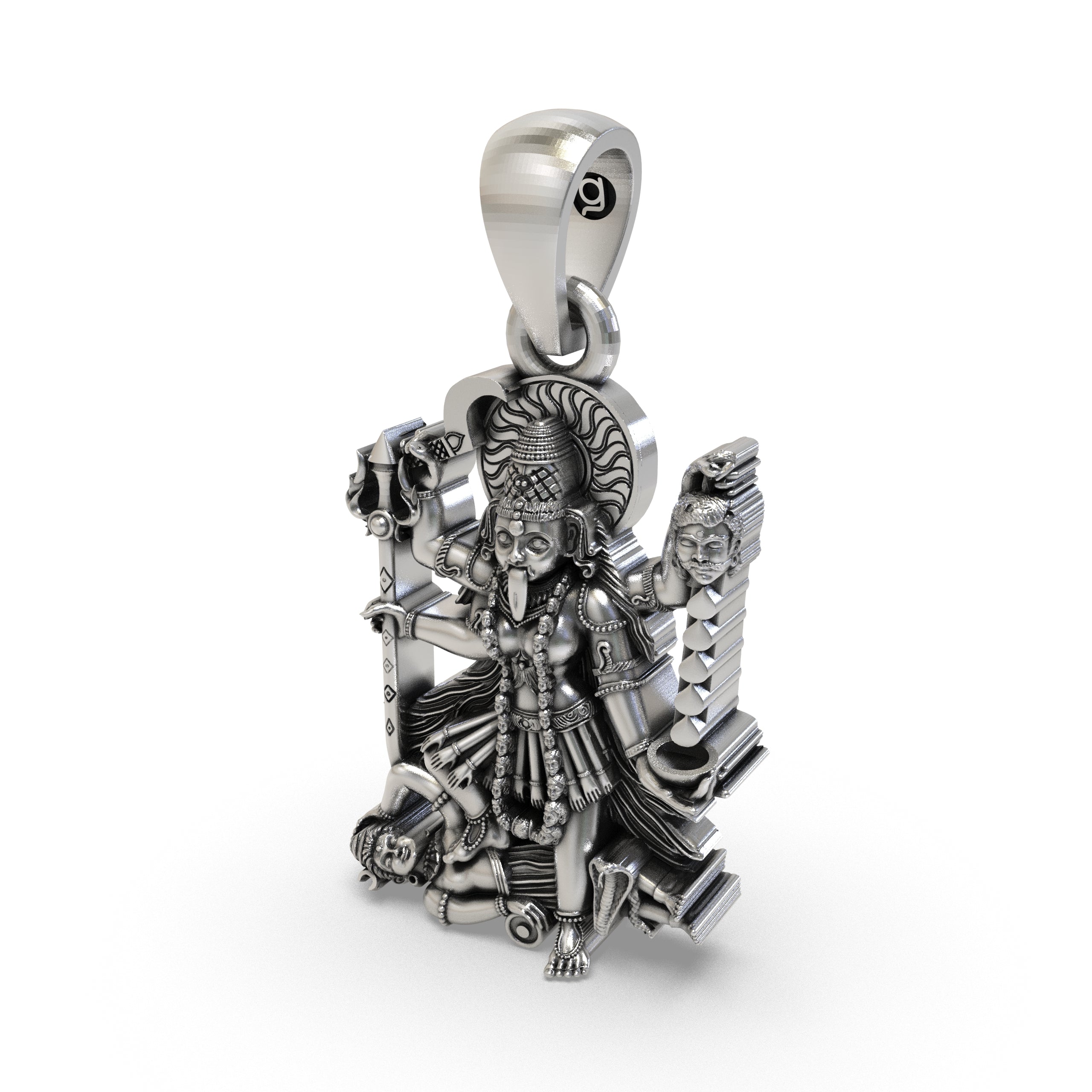 925 Sterling Silver Adya MahaKali Pendant | Kali Maa Necklace | Protection & Strength