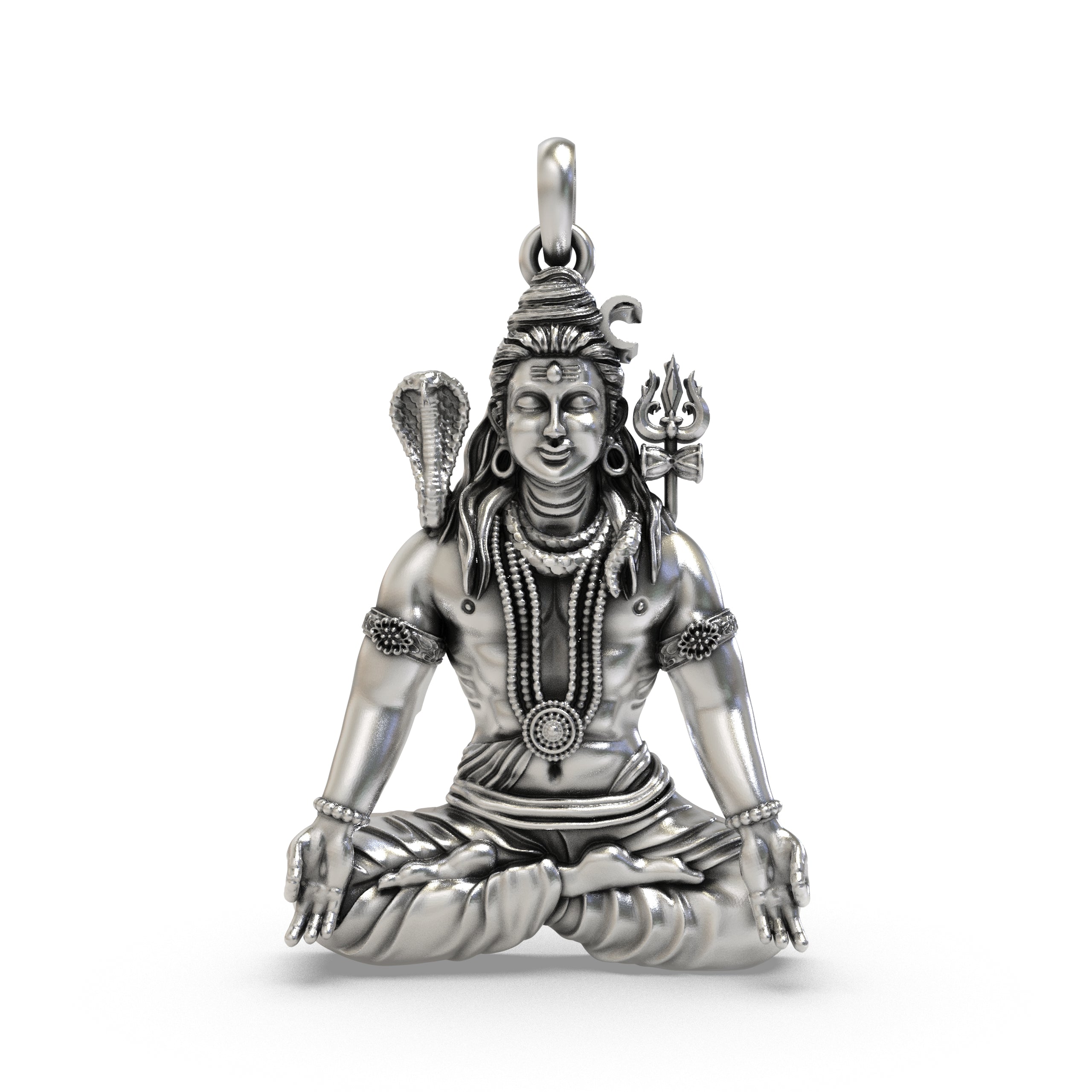 925 Silver Shiva Meditation Pendant  Peaceful Mahadev Yogic Pose Locket for Protection & Spiritual Energy