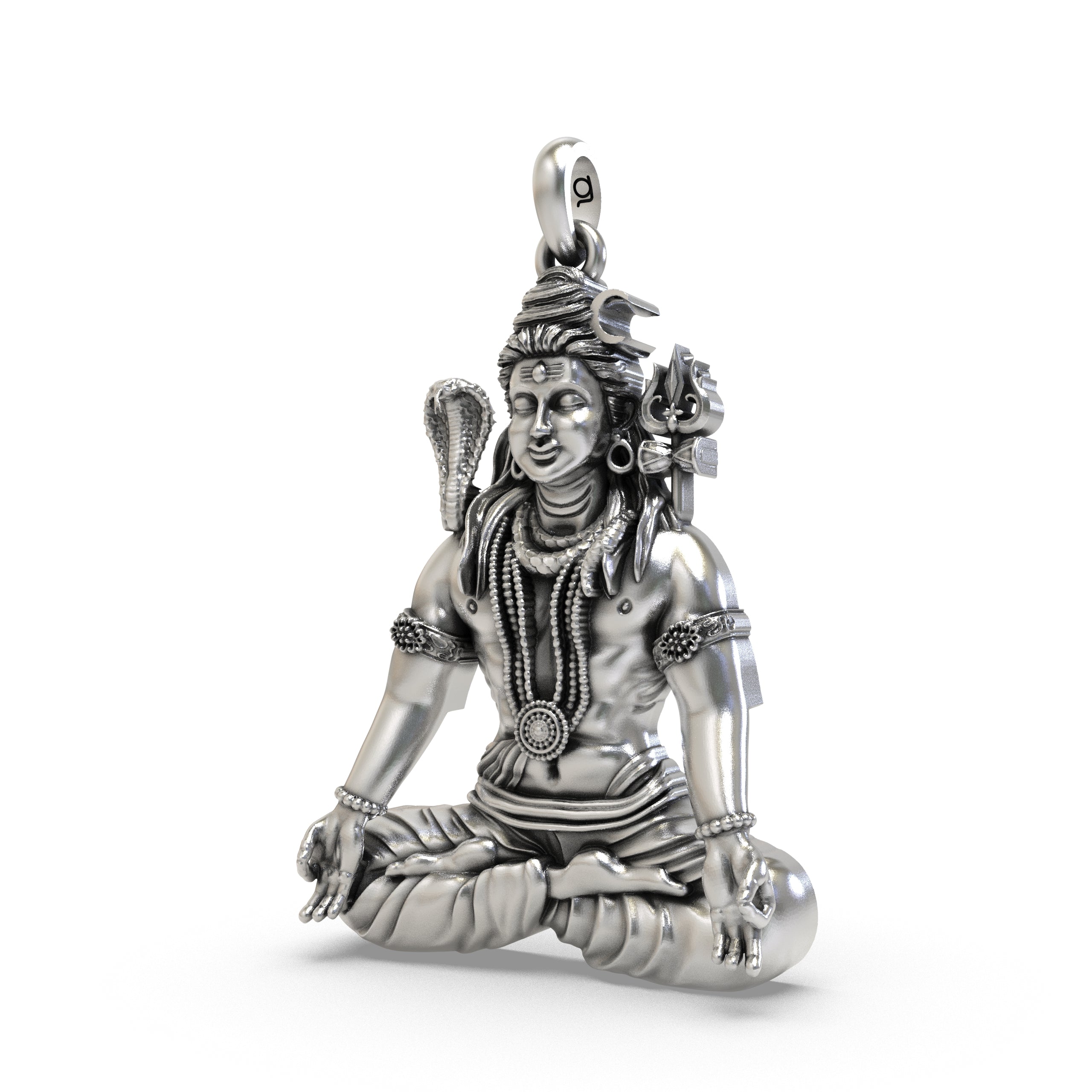 925 Silver Shiva Meditation Pendant  Peaceful Mahadev Yogic Pose Locket for Protection & Spiritual Energy
