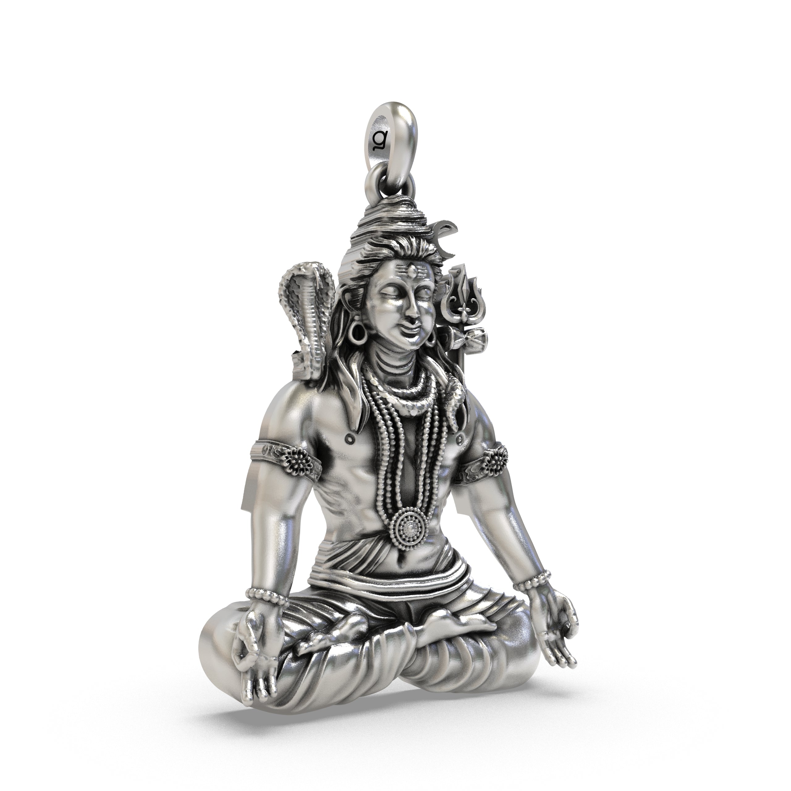 925 Silver Shiva Meditation Pendant  Peaceful Mahadev Yogic Pose Locket for Protection & Spiritual Energy