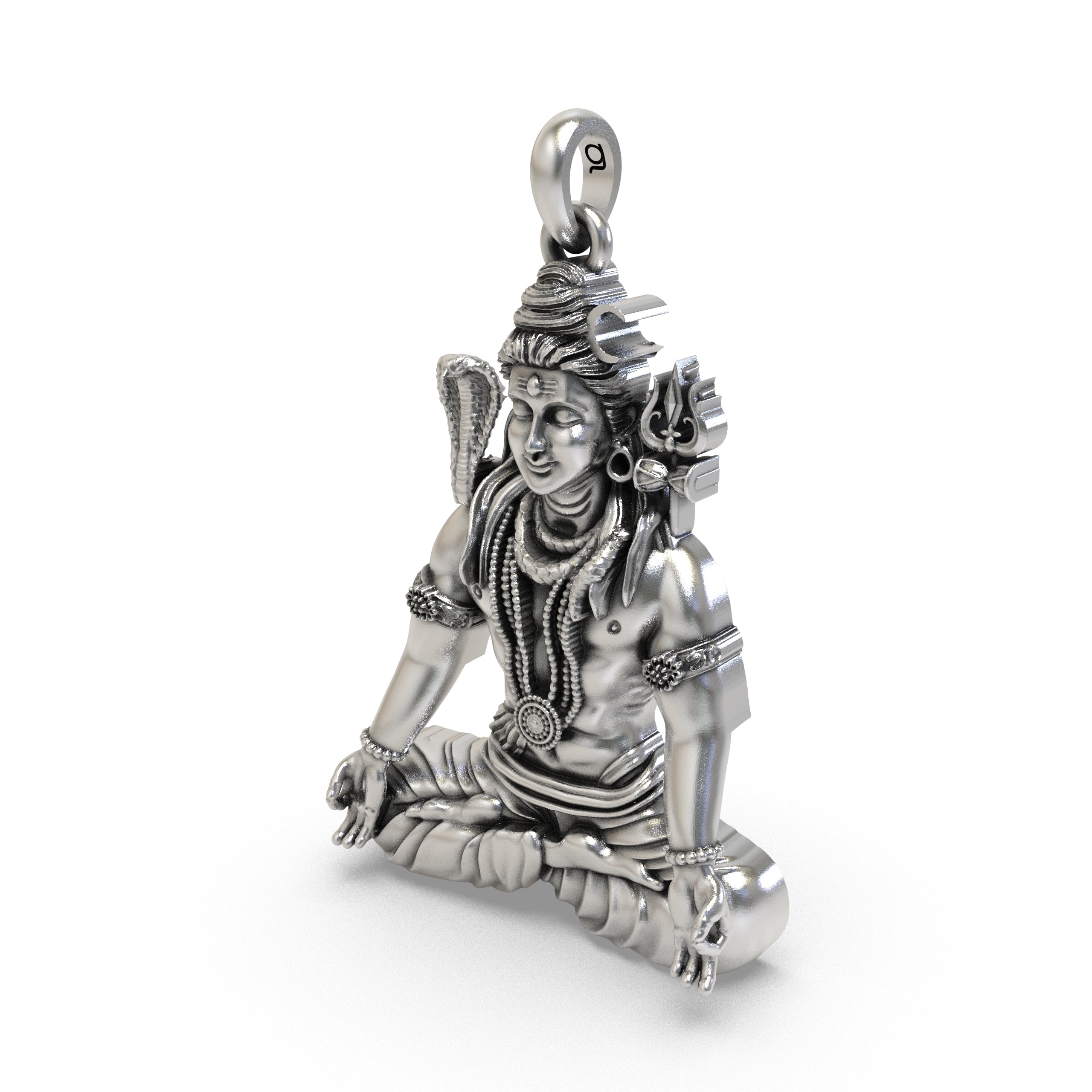 925 Silver Shiva Meditation Pendant  Peaceful Mahadev Yogic Pose Locket for Protection & Spiritual Energy