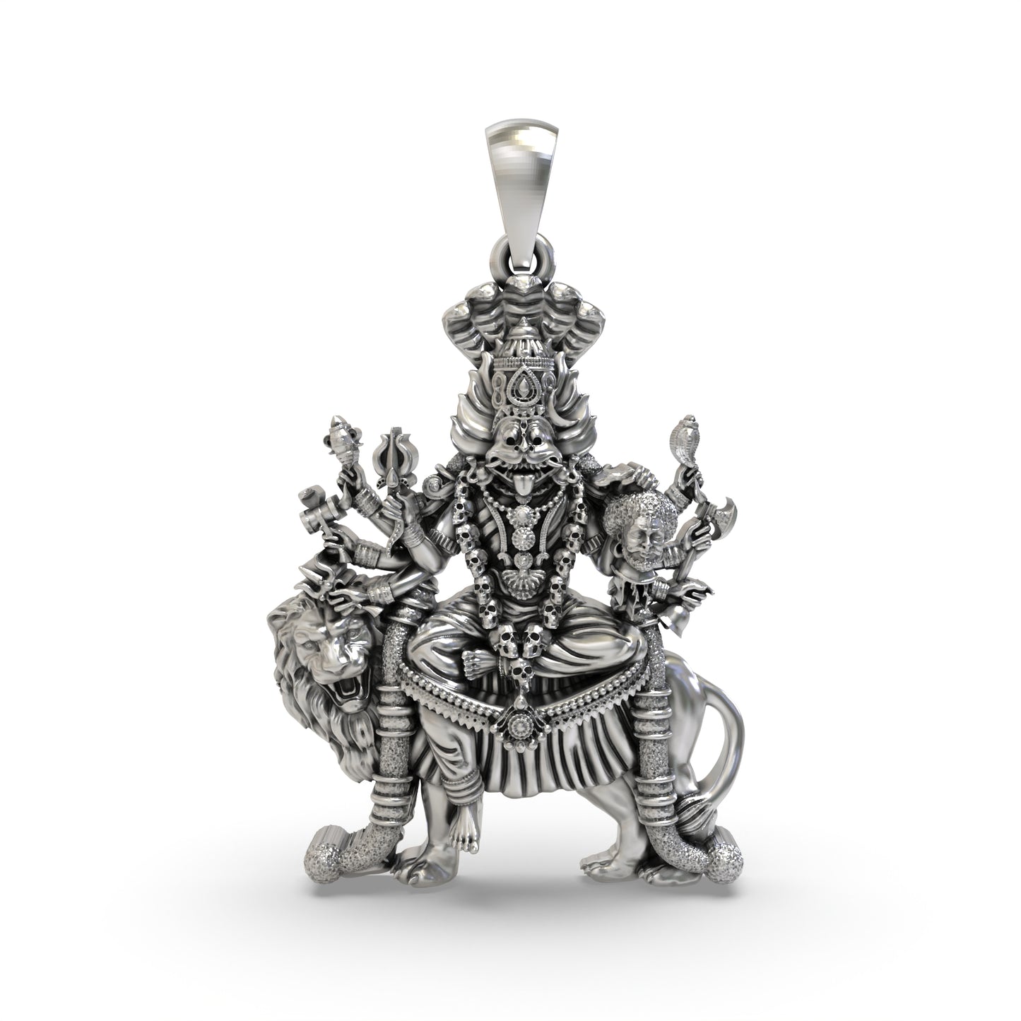 Elegant Silver Pratyangira Pendant