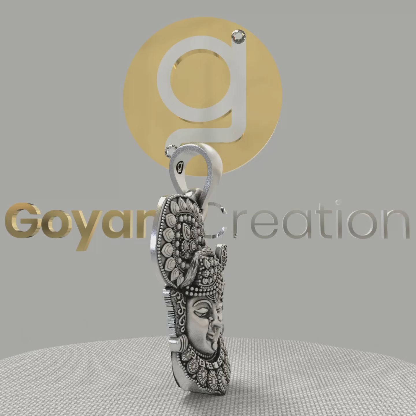 Silver Shrinathji Face Pendant