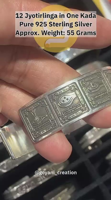 12 Jyotirlinga engraved silver kada details