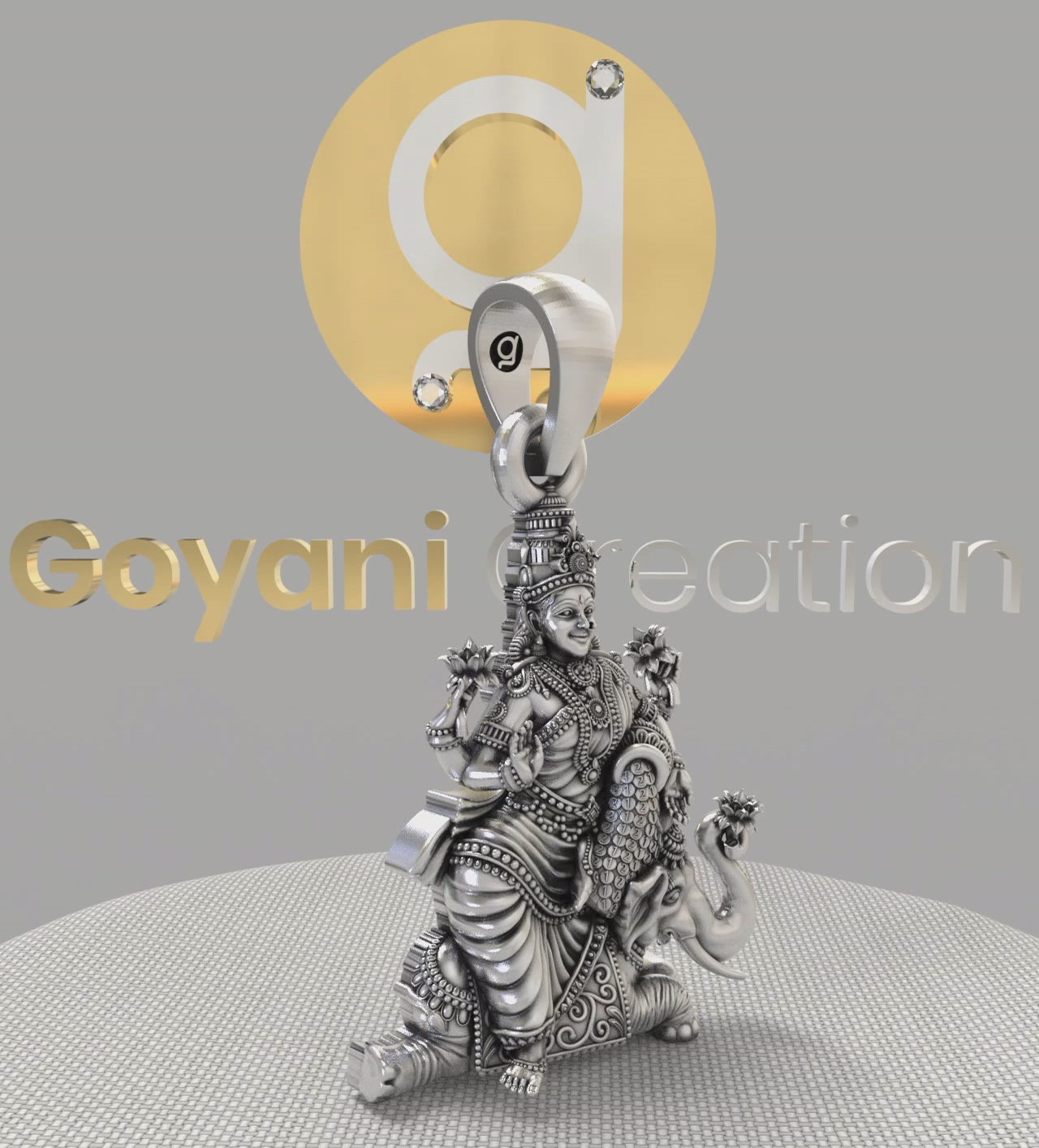 Silver Lakshmi Maa Pendant