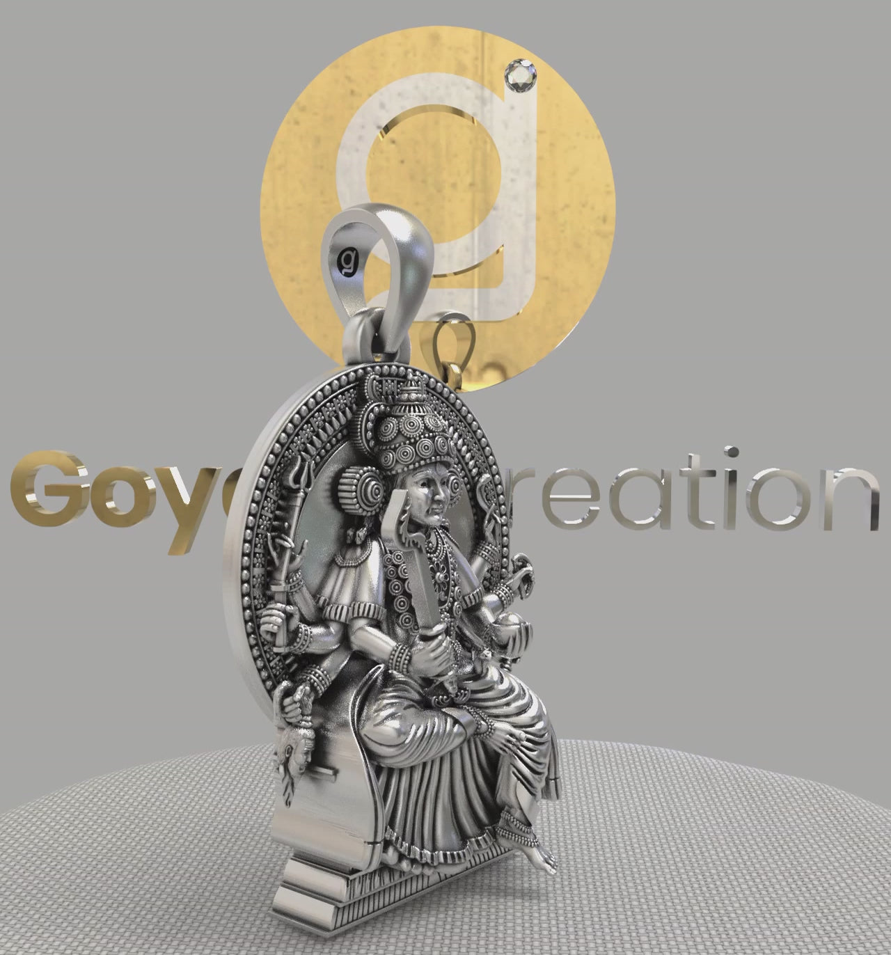 925 Sterling Silver Chottanikkara Bhagavathi Amman Pendant