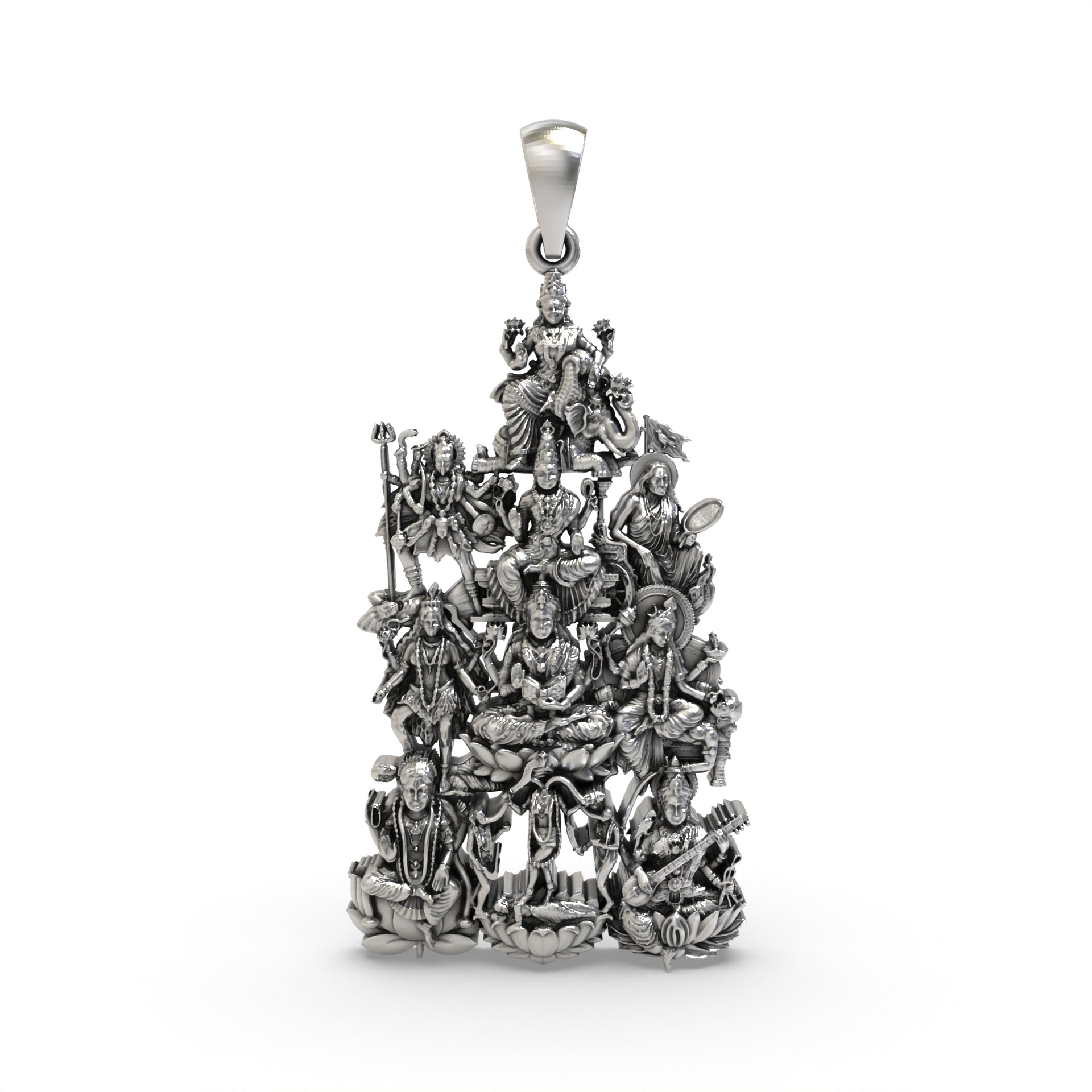 925 Silver Dasmahavidya Devi Pendant – Sacred Divine Feminine Symbol for Protection, Power & Spiritual Blessings