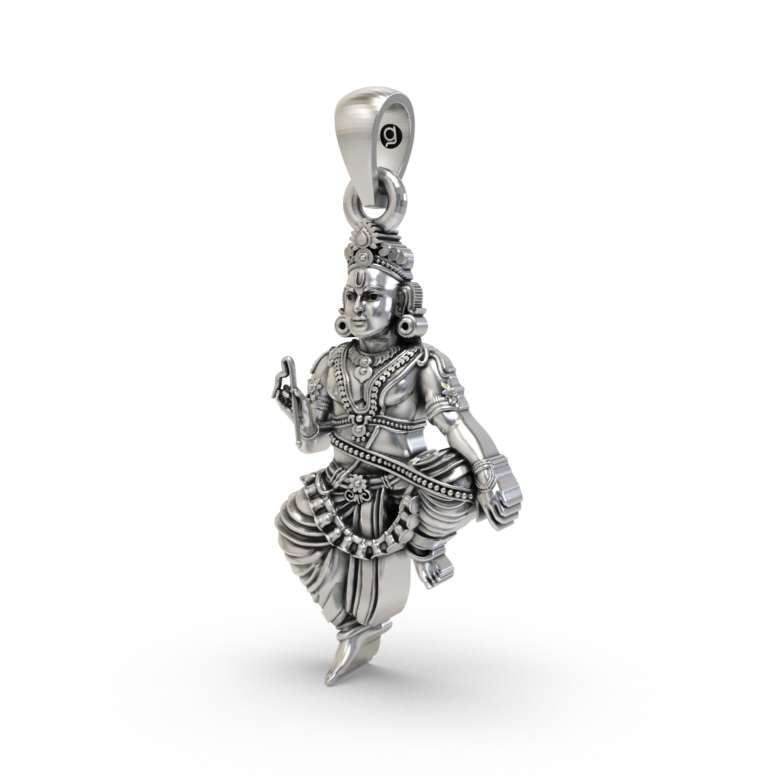 925 Silver Sastha Pendant – Lord Ayyappa Devotional Jewelry | South Indian Guardian Deity Amulet