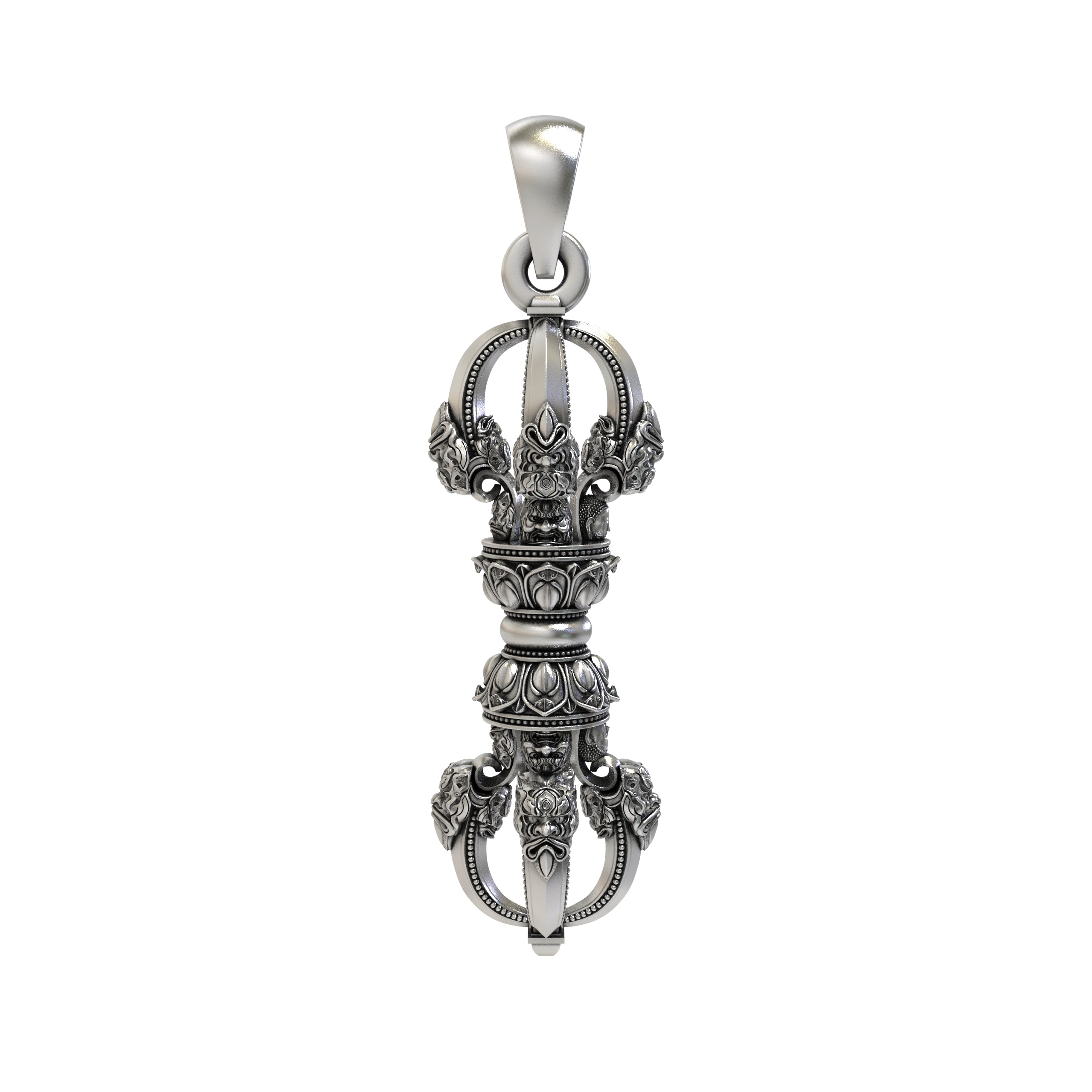 925 Sterling Silver Vajra Dorje Pendant