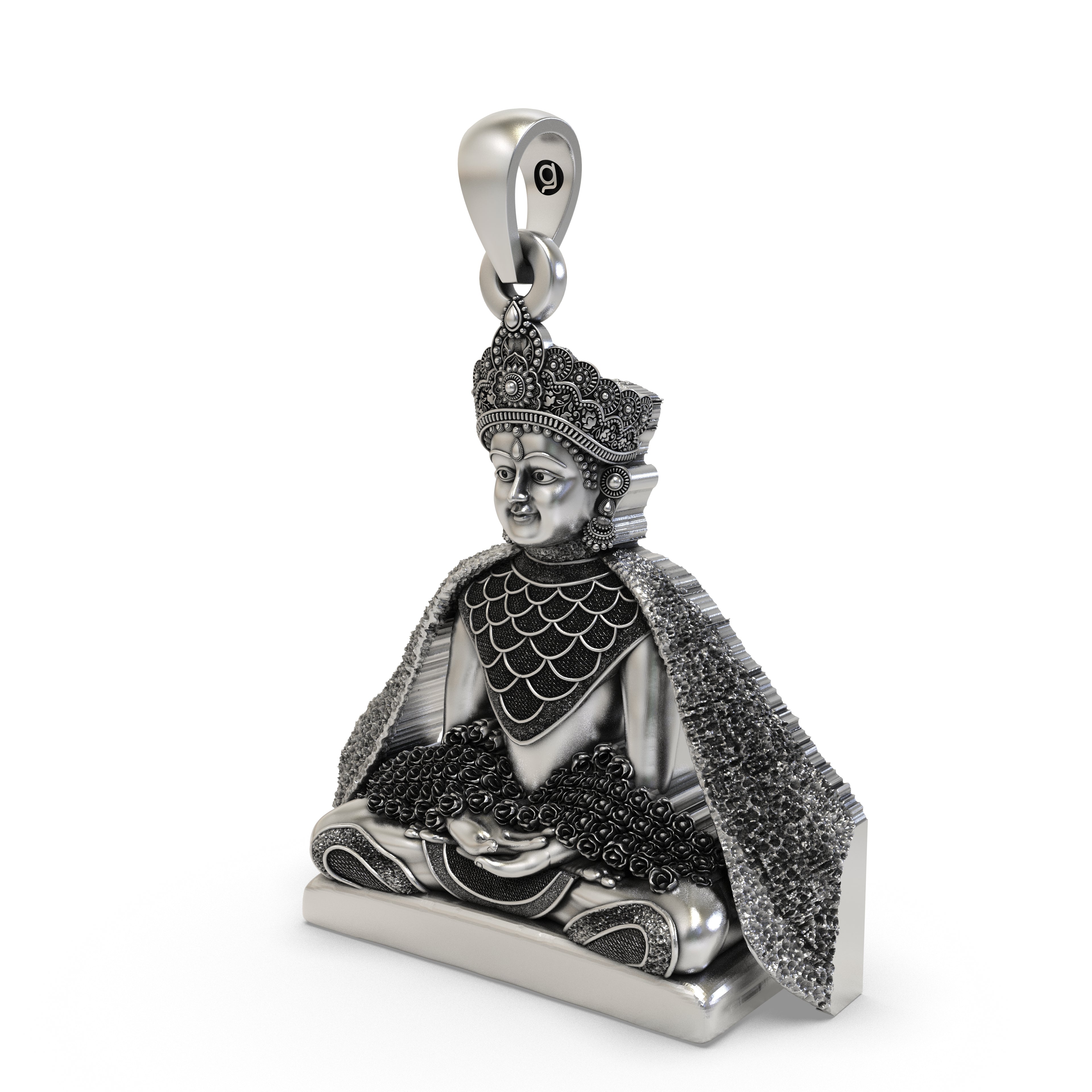 925 Sterling Silver Lord Mahavir Swami Pendant | Jain Darshan Ahimsa Symbol Necklace