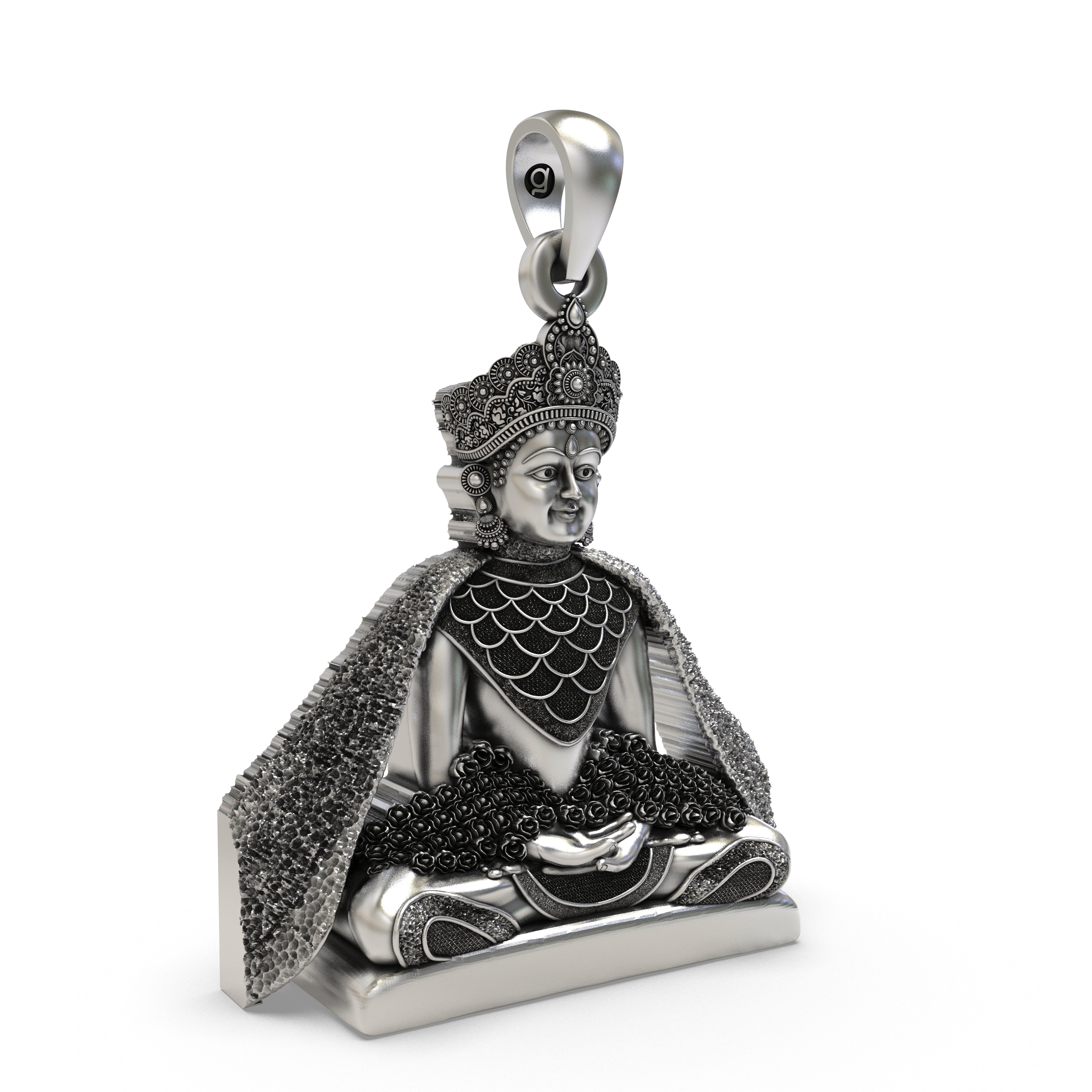 925 Sterling Silver Lord Mahavir Swami Pendant | Jain Darshan Ahimsa Symbol Necklace